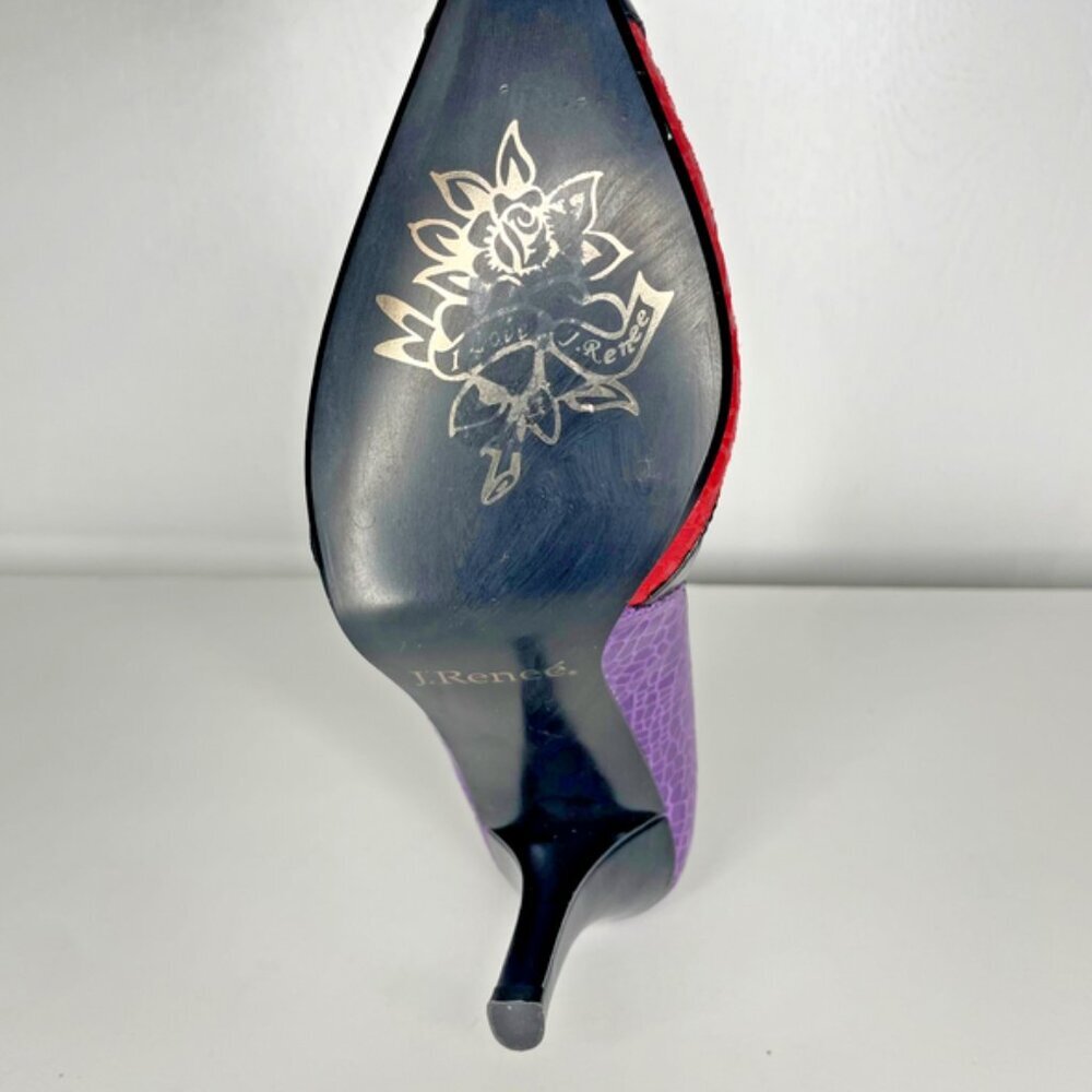 J.Reneé Kipp Multi-Color Faux Croc Patent Leather Pointed Toe Pumps Heels 9.5 - Picture 8 of 12